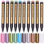 Metallic Marker Pens, Paint Pens for Rock Painting, Black Paper, Scrapbooking Kit, Scrapbook Photo Album, Card Making, DIY Arts Crafts Supplies, Glass, Wood, Set of 10 Metallic Colors - Medium Tip Paint Markers