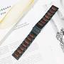Yeejok Replacement Samsung Galaxy 46mm Watch Band, 22mm Natural Red Sandalwood & Black Stainless Steel Metal Watch Strap Compatiable for Samsung Galaxy Watch 3 45mm, Samsung Gear S3 Frontier/Classic
