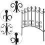 Amagabeli Rustproof Garden Fencing 24inx10ft Decorative Metal Fence Outdoor Folding Landscape Wire Patio Fences Flower Bed Animal Dogs Barrier Border Edge Section Black Decor Picket Panels Fences FC01