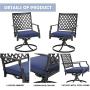 LOKATSE HOME Outdoor Patio Dinning Swivel Chairs Rocker Set of 2 Metal for Garden Backyard Furniture, 2, Blue
