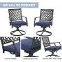LOKATSE HOME Outdoor Patio Dinning Swivel Chairs Rocker Set of 2 Metal for Garden Backyard Furniture, 2, Blue LOKATSE HOME Outdoor Patio Dinning Swivel Chairs Rocker Set of 2 Metal for Garden Backyard Furniture, 2, Blue