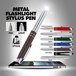 Stylus Pen for Touchscreen Devices, Tablets, iPads, iPhones, Multi-Function Capacitive Pen with LED Flashlight, Ballpoint Ink Pen, 3-in-1 Metal Pen, Multi,6PK