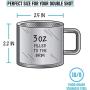 Stainless Steel Espresso Cups: Set of 4 Double Wall Insulated 3 Ounce Small Metal Cups with Handle, Shatterproof, Demitasse, Keeps Espresso Hot