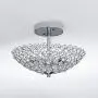 POPILION Modern Design Stainless Steel 2 Light Ceiling Flush Mount Crystal Chandelier Lighting,Crystal Ceiling Light Fixture Suitable for Bedroom, Living Room