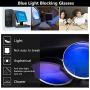 4-Pack Reading Glasses Blue Light Blocking, Fashion Square Computer Readers Women Men Clear Lens Anti UV & Glare