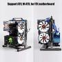 Tangxi M-ATX ATX ITX Motherboard Chassis DIY Set, Computer Aluminum Open Air Frame Chassis Case, DIY Chassis Bracket Open Chassis ATX Vertical Chassis Rack Metal Frame Heat Dissipation (Black)