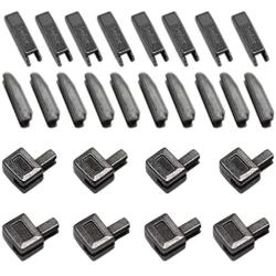 YaHoGa 20 Sets #5 Small Metal Zipper Latch Slider Retainer Insertion Pin Zipper Bottom Zipper Stopper for Metal Zipper Repair (Black)