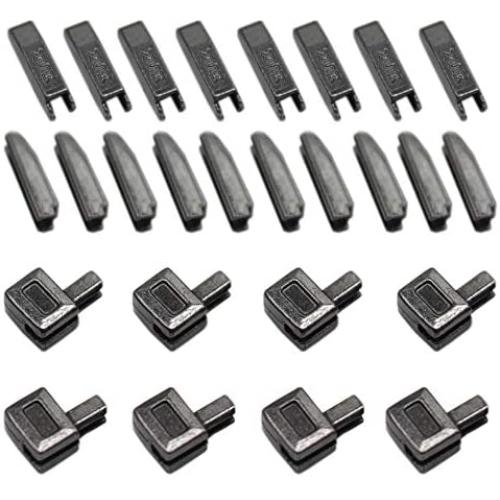 YaHoGa 20 Sets #5 Small Metal Zipper Latch Slider Retainer Insertion Pin Zipper Bottom Zipper Stopper for Metal Zipper Repair (Black)
