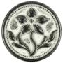 Bezelry 12 Pieces Gentianaceae Flower Metal Shank Buttons. 14mm (9/16 inch) (Gunmetal White Patina)