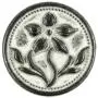 Bezelry 12 Pieces Gentianaceae Flower Metal Shank Buttons. 14mm (9/16 inch) (Gunmetal White Patina) Bezelry 12 Pieces Gentianaceae Flower Metal Shank Buttons. 14mm (9/16 inch) (Gunmetal White Patina)
