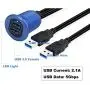 Kework Metal Dual USB 3.0 Ports Mount with Light, 3.3ft 2 Ports USB Male to 2 Ports Female Flush Mount Panel Mount Extension AUX Cable for Car Truck Boat Motorcycle Dashboard (Blue & 3.3ft) Kework Metal Dual USB 3.0 Ports Mount with Light, 3.3ft 2 Ports USB Male to 2 Ports Female Flush Mount Panel Mount Extension AUX Cable for Car Truck Boat Motorcycle Dashboard (Blue & 3.3ft)