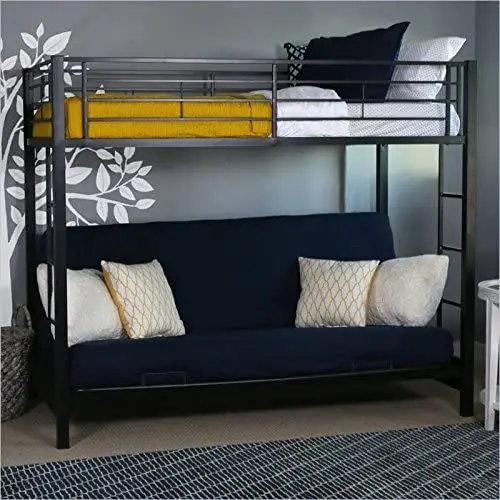 Home Accent Furnishings Sunrise Metal Twin-Over-Futon Bunk Bed in Black Home Accent Furnishings Sunrise Metal Twin-Over-Futon Bunk Bed in Black