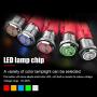 TWTADE 16mm IP65 Waterproof Latching Power Metal Push Button Switch 5/8 5A DC12V Stainless Steel Shell (Green) LED Ring Switch 1NO 1NC with Wire Socket Plug YJ-GQ16BF-D-L-G