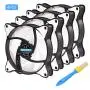 PC Case Fan Computer Case Fan,Long Life 120mm High Airflow Quiet Edition Colourful LED Case Fan for PC Cases, Radiators 4-Pack, PC Case Fan Computer Case Fan,Long Life 120mm High Airflow Quiet Edition Colourful LED Case Fan for PC Cases, Radiators 4-Pack,