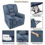 oneinmil Electric Power Lift Recliner Chair, Linen Recliners for Elderly, Home Sofa Chairs with Heat & Massage, Remote Control, 3 Positions, 2 Side Pockets and USB Ports, Blue Grey