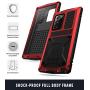 JINGANGYU Samsung Note 20 Ultra Metal Case with Screen Protector Military Rugged Heavy Duty Shockproof with Stand Camera Protector Full Cover case for Note 20 Ultra (Red)