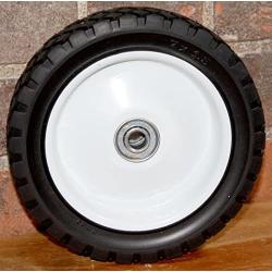 Martin Wheel 7x1.5 7'' x 1 1/2'' Diamond Tread Lawnmower Deck Wheel Metal Rim/Hard Rubber