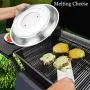 HaSteeL Cheese Melting Dome Set of 2, 12 Inch Round Basting Cover Metal Steam Cover, Stainless Steel Griddle Accessories for Flat Top Grill/Outdoor BBQ/Kitchen Cooking HaSteeL Cheese Melting Dome Set of 2, 12 Inch Round Basting Cover Metal Steam Cover, Stainless Steel Griddle Accessories for Flat Top Grill/Outdoor BBQ/Kitchen Cooking