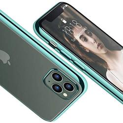 DTTO Compatible with iPhone 11 Pro Max Case, Slim Fit Clear Soft TPU Cover with Metal Luster Edge for 2019 iPhone 6.5 Inch，Midnight Green