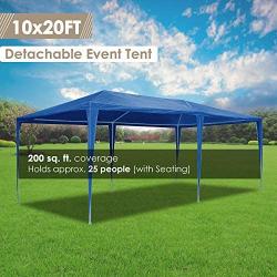 Yescom 20x10 Outdoor Wedding Party Cater Fetes Patio w/ 6 Removable Side Walls Large Canopy