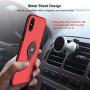 DESOF iPhone X Case, iPhone 10 Case with Ring Holder Kickstand, 360°Adjustable Ring Grip Stand Work with Magnetic Car Mount Anti-Fingerprint Slim Cover for Apple iPhone X (2017) 5.8 inch - Red