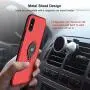 DESOF iPhone X Case, iPhone 10 Case with Ring Holder Kickstand, 360°Adjustable Ring Grip Stand Work with Magnetic Car Mount Anti-Fingerprint Slim Cover for Apple iPhone X (2017) 5.8 inch - Red