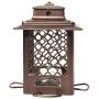 More Birds 105IN, 3.6 lb Seed Capacity, Copper Finish Stokes Select, Metal Hopper Feeder, 4 Feeding Ports