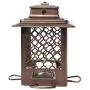 More Birds 105IN, 3.6 lb Seed Capacity, Copper Finish Stokes Select, Metal Hopper Feeder, 4 Feeding Ports
