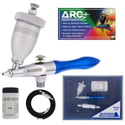 Master Airbrush Gravity Feed Air Abrasive Eraser and Etching Airbrush Kit - Mini Sandblaster Etcher Gun with 1/2 oz. Cup, 0.5 mm Tip, Hose - Etch Glass Designs, Strip Paint, Remove Rust, How-To-Guide