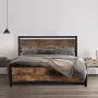 YAKEY Bed Frame Queen Size with Headboard/Platform Metal Bed Frame with Footboard Heavy Duty Metal Bed Frame/Strong Slat Support/No Box Spring Needed/Easy Assembly