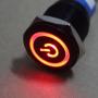 Etopars Black Case 19mm 12V 5A Power Symbol Angel Eye Halo Car Red LED Light Metal Push Button Toggle Switch Socket
