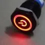 ESUPPORT Black 16mm 12V 3A Power Symbol Angel Eye Halo Car Red LED Light Metal Push Button Toggle Switch Socket Plug Wire