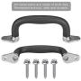 SELEWARE Set of 2 Play House Safety Handles,Playground Handles for Kids Swing Set, Playset, Climbing Frame, Metal Grab Handle Bars 9.64'' Hand Grips ,Black (Black)