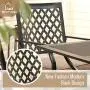 MFSTUDIO 5 Piece Black Metal Outdoor Patio Dining Bistro Set with 4 Swivel Chairs and Steel Frame Slat Larger Square Table, 37'' Table and 4 Backyard Garden Chairs Outdoor Furniture Set, Black MFSTUDIO 5 Piece Black Metal Outdoor Patio Dining Bistro Set with 4 Swivel Chairs and Steel Frame Slat Larger Square Table, 37'' Table and 4 Backyard Garden Chairs Outdoor Furniture Set, Black
