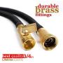 Nifty Grower 100ft Garden Hose - All New Expandable Water Hose with Double Latex Core, 3/4'' Solid Brass Fittings, Extra Strength Fabric Flexible Expanding Hose with Metal 8 Function Spray Nozzle