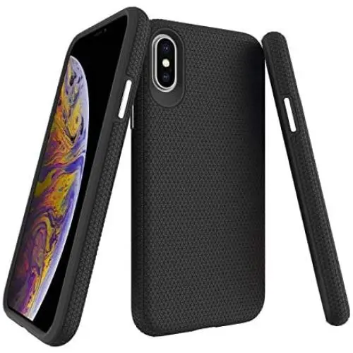 Molzar Shield Series iPhone Xs Case, iPhone X Case, Triangle Texture Grip, Built-in Metal Plate for Magnetic Car Phone Holder, Support Qi Wireless Charging, Compatible with Apple iPhone Xs/X, Black Molzar Shield Series iPhone Xs Case, iPhone X Case, Triangle Texture Grip, Built-in Metal Plate for Magnetic Car Phone Holder, Support Qi Wireless Charging, Compatible with Apple iPhone Xs/X, Black