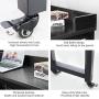 Tribesigns Overbed Table with Wheels, Unadjustable Queen Size Mobile Desk with Heavy-Duty Metal Legs, Height Cant Adjust (Black)