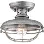 Franklin Park Rustic Farmhouse Outdoor Ceiling Light Fixture Galvanized Steel Open Cage 8 1/2'' Damp Rated for Exterior House Barn Porch Patio Deck - Franklin Iron Works