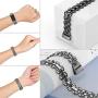 Wearlizer Compatible with Fitbit Charge 3 / Fitbit Charge 4 Bands for Women Metal Replacement Fit Bit Charge 3/4 hr Band Accessories Strap Bracelet Bangle Silver Rose Gold Black