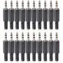 Conwork 1/8'' 3.5mm Stereo Male Connector, 3-Pole Metal Housing Plug Coax Audio Solder Adapter, Repair Headphone 20-Pack Conwork 1/8'' 3.5mm Stereo Male Connector, 3-Pole Metal Housing Plug Coax Audio Solder Adapter, Repair Headphone 20-Pack