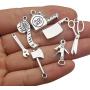 WOCRAFT 50pcs Wholesale Bulk Lots Alloy Home Tool Charms for Jewelry Making Mixed Smooth Tibetan Silver Metal Charms Pendants DIY for Jewelry Making Necklace Bracelet and Crafting (M351)