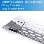 Cobella Universal Motorcycle Metal Exhaust Heat Shield Silver Straight Pattern Heel Guard Exhaust Muffler Pipe Cover