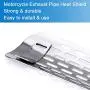 Cobella Universal Motorcycle Metal Exhaust Heat Shield Silver Straight Pattern Heel Guard Exhaust Muffler Pipe Cover Cobella Universal Motorcycle Metal Exhaust Heat Shield Silver Straight Pattern Heel Guard Exhaust Muffler Pipe Cover