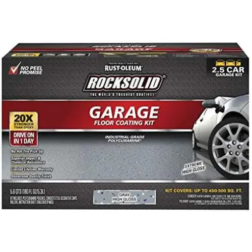 Rust-Oleum 293513 RockSolid Polycuramine Garage Floor Kits, 2.5 Car, Gray