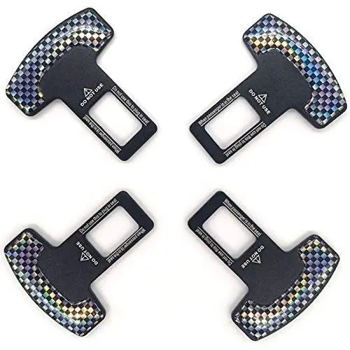 Car Belt Clips (4PCS), Universal Carbon Fiber And Aluminum Alloy Car Belt Buckle, Tools Auto Metal Interior Accessories