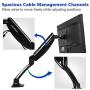 FLEXIMOUNTS Desk Monitor Mount,Full Motion Single LCD Arm for 10-27 inches Flat Screen
