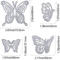 Gejoy 4 Pieces Butterfly Set Cutting Dies Metal Butterfly Die Embossing Stencils for Thanksgiving Christmas Card Paper DIY Craft Decoration