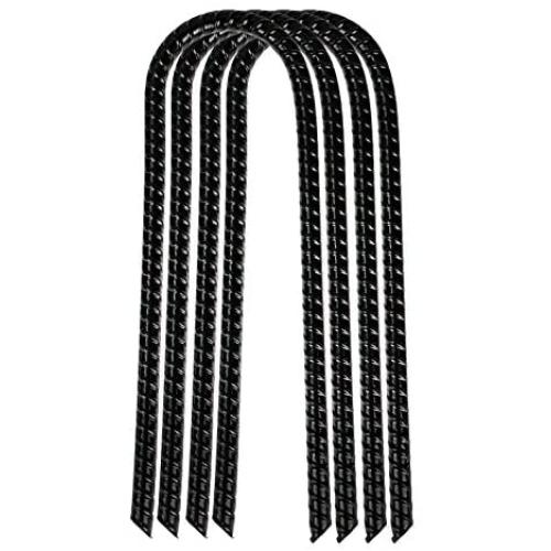 Urbalabs Nutrition 12 Inch Rebar Trampoline Stakes Extra Heavy Duty Metal 1/2 Inch Steel Rebar High Wind Ground Anchors Round Chisel Point Tips Universal Size Anti Rust in Black