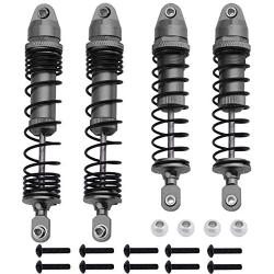 HobbyPark Aluminum Front & Rear Shock Absorber Assembled Full Metal for RC 1/10 Traxxas Slash, Stampede, Rustler, Nitro Slash, Replacement of Parts 5862 3760 3762 (Grey)
