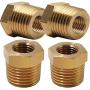 Horiznext air hose coupling brass straight reducing adaptor npt 1/2 x 1/4 inch (pack of 4)